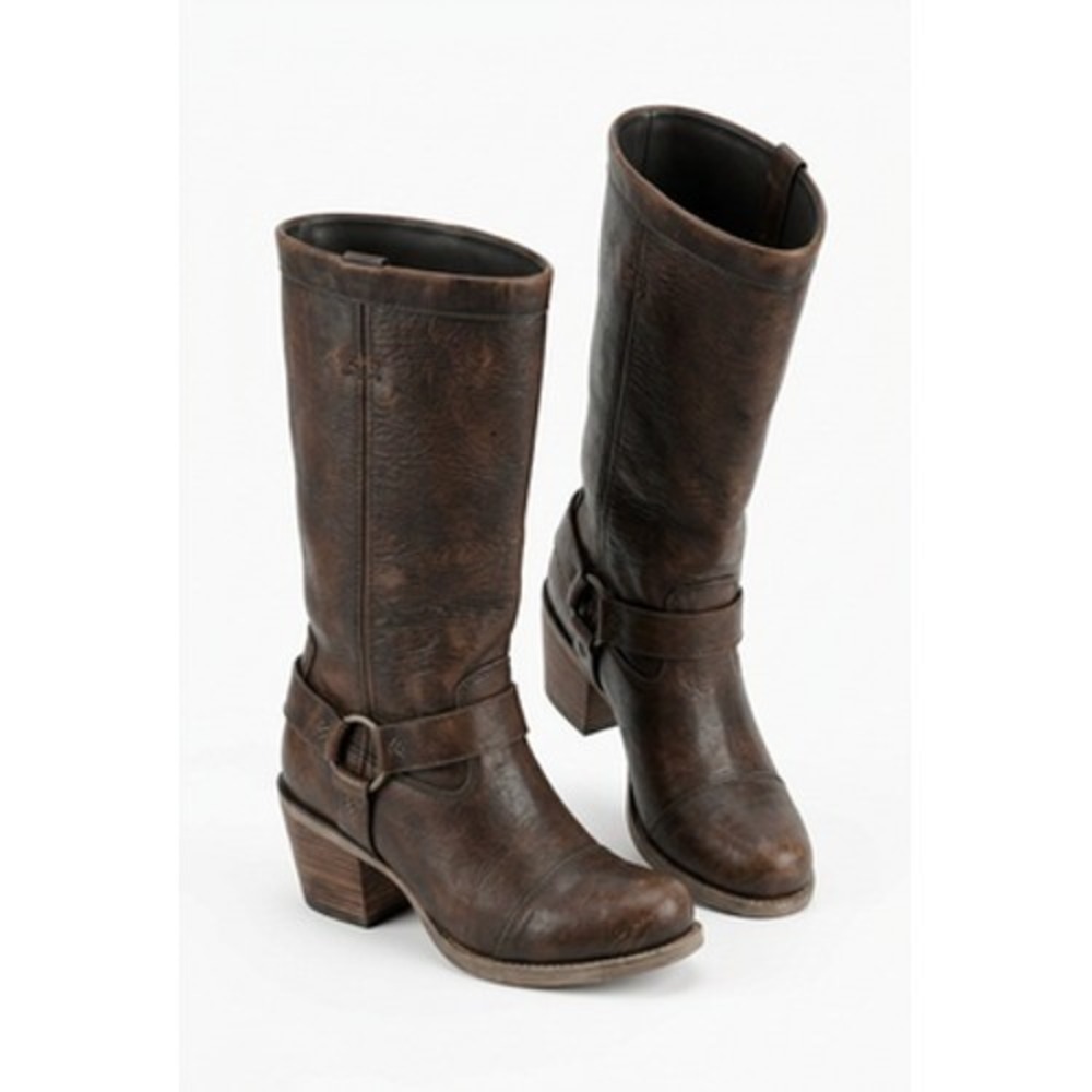 Durango Philly 13" Harness Boots Women 6 Brown Leather Western Block Heel RD4514